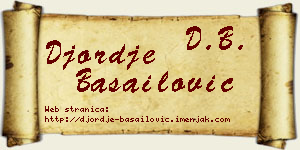 Đorđe Basailović vizit kartica